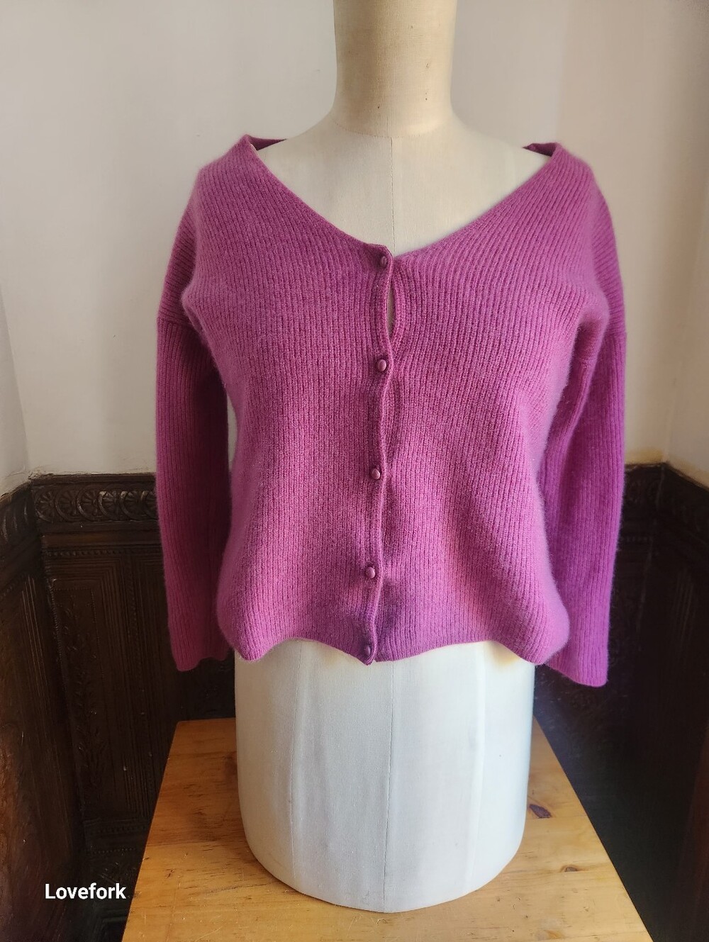 SEZANE La Maille Ribbed Cashmere Cardigan Sz S